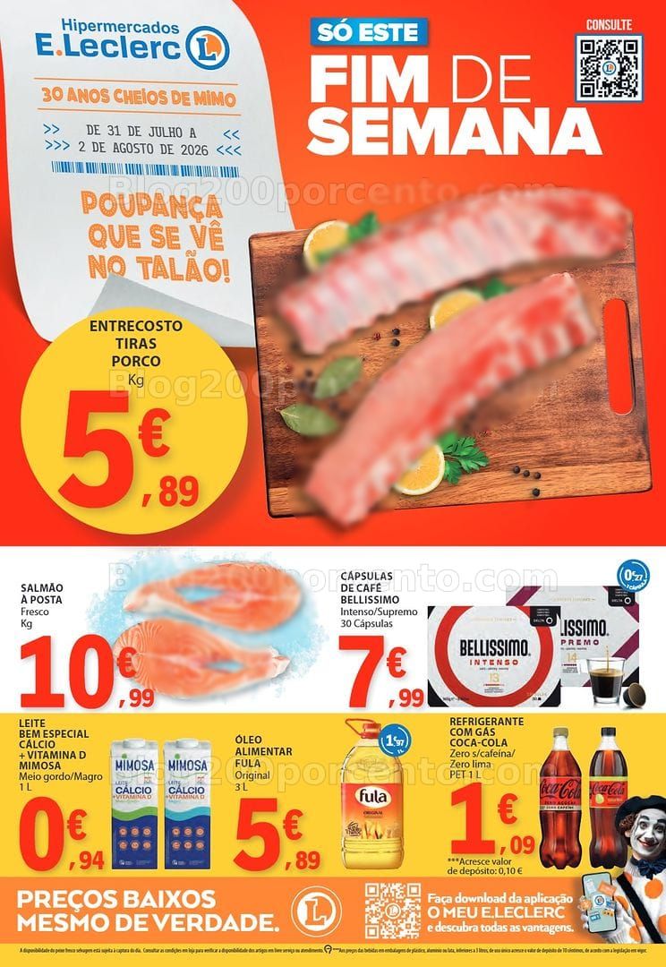 Antevisão Folheto E-LECLERC Promoções Fim de Semana - 31 julho a 2 agosto